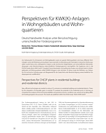 Perspektiven für KWK(K)-Anlagen in Wohngebäuden und Wohnquartieren