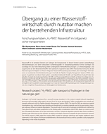 Übergang zu einer Wasserstoffwirtschaft durch nutzbar machen der bestehenden Infrastruktur