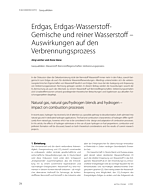 Erdgas, Erdgas-Wasserstoff-Gemische und reiner Wasserstoff – Auswirkungen auf den Verbrennungsprozess