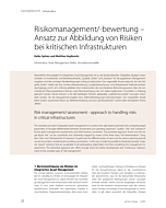 Risikomanagement/-bewertung – Ansatz zur Abbildung von Risiken bei kritischen Infrastrukturen