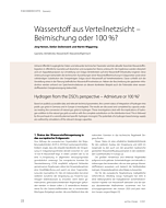 Wasserstoff aus Verteilnetzsicht – Beimischung oder 100 %?