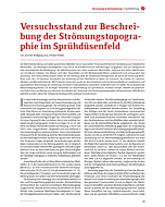 Versuchsstand zur Beschreibung der Strömungstopographie im Sprühdüsenfeld