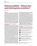 Elektromobilität – Klimaretter und Arbeitsplatzvernichter?
