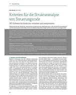 Kriterien für die Strukturanalyse von Steuerungscode
