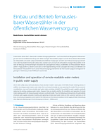 Einbau und Betrieb fernauslesbarer Wasserzähler in der öffentlichen Wasserversorgung