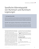 Spezifische Wärmekapazität von Aluminium und Aluminium- Legierungen