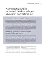 Wärmeübertragung in kontinuierlichen Bandanlagen am Beispiel einer Schlitzdüse