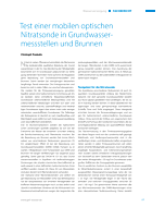 Test einer mobilen optischen Nitratsonde in Grundwassermessstellen und Brunnen
