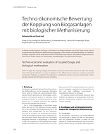 Techno-ökonomische Bewertung der Kopplung von Biogasanlagen mit biologischer Methanisierung