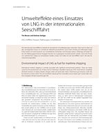 Umwelteffekte eines Einsatzes von LNG in der internationalen Seeschifffahrt
