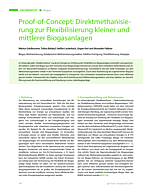 Proof-of-Concept: Direktmethanisierung zur Flexibilisierung kleiner und mittlerer Biogasanlagen