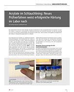 Acrylate im Schlauchlining: Neues Prüfverfahren weist erfolgreiche Härtung im Labor nach