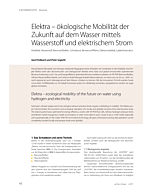 Elektra – ökologische Mobilität der Zukunft auf dem Wasser mittels Wasserstoff und elektrischem Strom