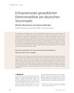 Erlöspotenziale gewerblicher Elektromobilität am deutschen Strommarkt