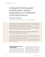 Strategische Überlegungen zu Mehrsparten-Auslesemöglichkeiten im Umfeld des Smart Meter Rollouts