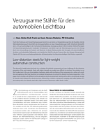 Verzugsarme Stähle für den automobilen Leichtbau
