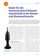 Radar für die kontinuierliche Füllstandmesstechnik in der Wasserund Abwasserbranche