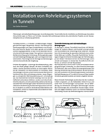 Installation von Rohrleitungssystemen in Tunneln