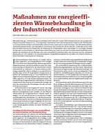 Maßnahmen zur energieeffizienten Wärmebehandlung in der Industrieofentechnik