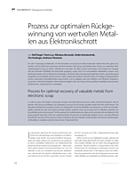Prozess zur optimalen Rückgewinnung von wertvollen Metallen aus Elektronikschrott