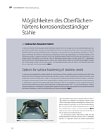 Möglichkeiten des Oberflächenhärtens korrosionsbeständiger Stähle