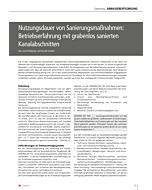 Nutzungsdauer von Sanierungsmaßnahmen: Betriebserfahrung mit grabenlos sanierten Kanalabschnitten