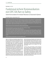Funktional sichere Kommunikation mit OPC UA Part 15: Safety