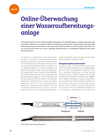 Online-Überwachung einer Wasseraufbereitungsanlage