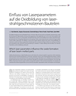 Einfluss von Laserparametern auf die Oxidbildung von laserstrahlgeschmolzenen Bauteilen