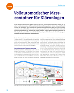 Vollautomatischer Messcontainer für Kläranlagen