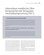 Lebensdauer metallischer Ofenkomponenten bei Temperaturwechselbeanspruchung (Teil 1)