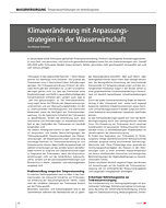 Klimaveränderung mit Anpassungsstrategien in der Wasserwirtschaft