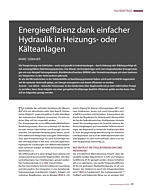 Energieeffizienz dank einfacher Hydraulik in Heizungs- oder Kälteanlagen