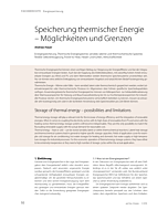 Speicherung thermischer Energie – Möglichkeiten und Grenzen