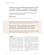 Trockenstaub-Filterpatronen nach Einsatz in Wasserstoff und Erdgas