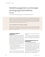 Notfallmanagement von Energieversorgungsunternehmen
