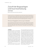 Zukunft der Biogasanlagen und neue Inwertsetzung