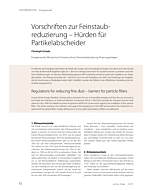 Vorschriften zur Feinstaubreduzierung – Hürden für Partikelabscheider