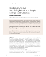 Digitalisierung aus Nachhaltigkeitssicht – Beispiel Energie- und Gassektor