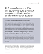 Einfluss von Restsauerstoff in der Baukammer auf die Porosität von pulverbettbasierten Laser-Strahlgeschmolzenen Bauteilen