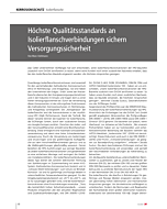 Höchste Qualitätsstandards an Isolierflanschverbindungen sichern Versorgungssicherheit