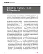 Gesetze und Regelwerke für den Breitbandausbau