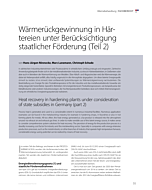 Wärmerückgewinnung in Härtereien unter Berücksichtigung staatlicher Förderung (Teil 2)