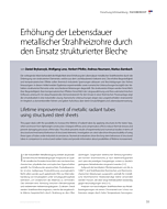 Erhöhung der Lebensdauer metallischer Strahlheizrohre durch den Einsatz strukturierter Bleche