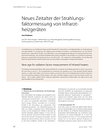 Neues Zeitalter der Strahlungsfaktormessung von Infrarot-heizgeräten