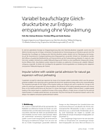 Variabel beaufschlagte Gleichdruckturbine zur Erdgasentspannung ohne Vorwärmung