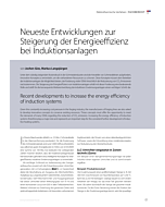 Neueste Entwicklungen zur Steigerung der Energieeffizienz bei Induktionsanlagen