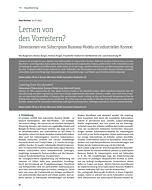 Lernen von den Vorreitern?