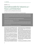Geschäftsmodelle für Industrie 4.0 – Vision und Wirklichkeit