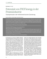 Potenziale von PROFIenergy in der Prozessindustrie
